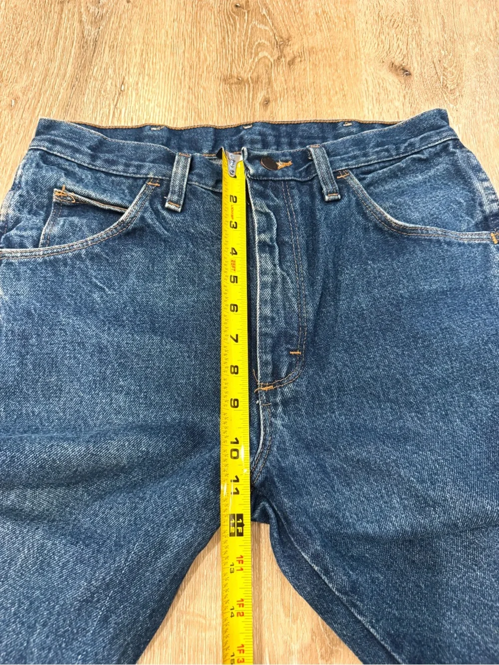 Vintage Rustler 90s Men's Dark Blue Straight-Leg Jeans